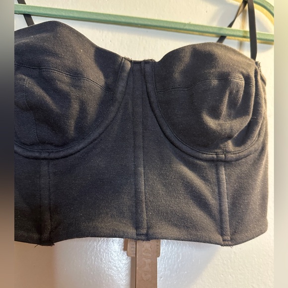 Skims Outdoor Dark Gray Bustier Bra in Ash - Picture 3 of 7